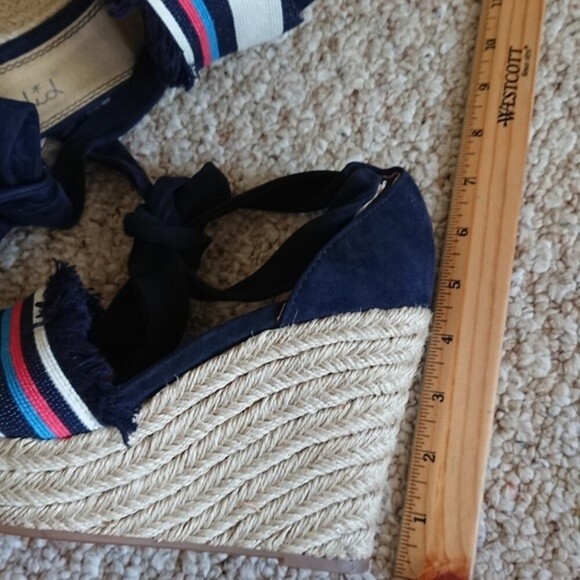 SPLENDID Barke Navy Combo Espadrille Wedges size 8M - Picture 9 of 11